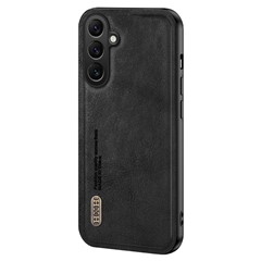For Samsung Galaxy M34 5G / F34 5G Case Matte Texture TPU+Leather Phone Cover Non-Slip Shockproof - Black