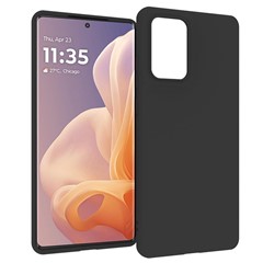 For Motorola Moto G85 5G / S50 Neo 5G Case Soft TPU Glossy Phone Cover (Big Rear Lens Hole) - Black