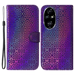 For Honor 200 Pro 5G Case Dazzling Flower PU Leather Stand Shockproof Phone Cover - Purple