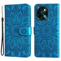 For vivo Y28 4G / iQOO Z9x 5G Case Sunflower Leather Phone Wallet Cover - Blue