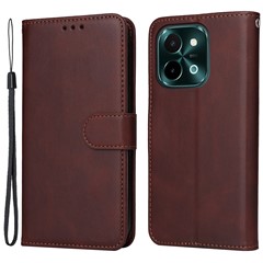 For vivo Y28 4G / iQOO Z9x 5G Case Calf Texture Leather Wallet Phone Cover - Brown
