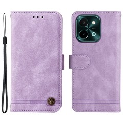 For vivo Y28 4G / iQOO Z9x 5G Leather Wallet Cases Skin Touch Phone Cover Stand with Strap - Purple