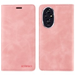 BETOPNICE 003 For Honor 200 5G Case PU Leather Folio Flip Wallet Phone Cover - Pink