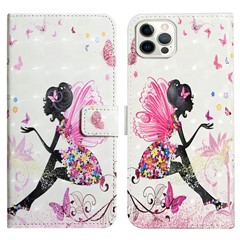For iPhone 16 Pro Max Case Flip Wallet 3D Pattern Leather Phone Cover - Girl
