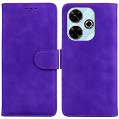 For Xiaomi Redmi 13 5G / 13 4G / Poco M6 4G Case Solid Color Leather Wallet Phone Cover - Purple