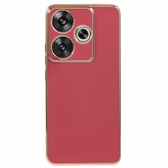 For Xiaomi Redmi Turbo 3 5G / Poco F6 5G Case Soft TPU Anti-Scratch Phone Cover 6D Electroplating - Red
