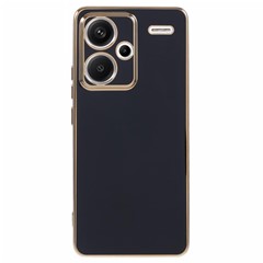 For Xiaomi Redmi Note 13 Pro+ 5G Case Glossy TPU Phone Cover 6D Electroplating  Drop Impact - Black