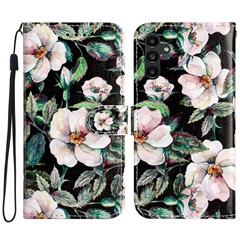 For Samsung Galaxy S24 FE Case Leather Pattern Printing Flip Phone Cover - Magnolia