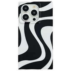 For iPhone 15 Pro Max Case Square Design Glossy TPU Pattern Phone Cover - S Pattern