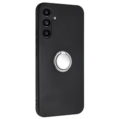 For Samsung Galaxy M35 5G Case Ring Kickstand Matte Soft TPU Phone Cover - Silver