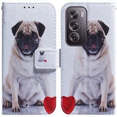 For Oppo Reno12 Pro 5G (Global) Wallet Case Pattern Print Leather Phone Cover - Dog