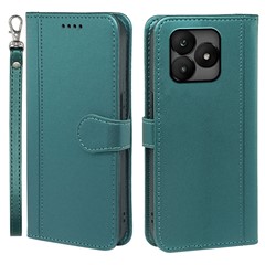 HX02 For Wiko T20 Wallet Case Magnetic Snap Leather Phone Cover with Strap - Green