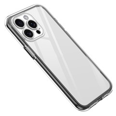 Y1 Series For iPhone 15 Pro Case PC+TPU Transparent Shockproof Phone Cover - Black