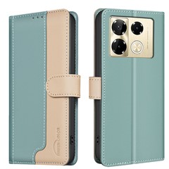 BINFEN COLOR BF33 For Infinix Note 40 Pro 4G / 5G / Note 40 Pro+ Case PU Leather Wallet Cover - Green