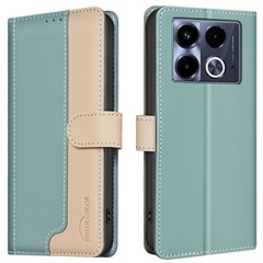 BINFEN COLOR BF33 For Infinix Note 40 Case RFID Blocking Leather Phone Cover Wallet - Green