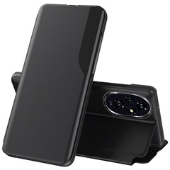 For Honor 200 5G Phone Case Folio Flip PU Leather Stand Cover - Black