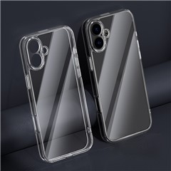 For iPhone 16 Case TPU+Tempered Glass Airbag Corners Anti-drop Phone Cover