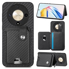Style B C1-06 For Honor Magic6 Lite 5G / X9b 5G Case Card Holder Leather +PC+TPU Phone Cover - Black
