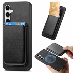 B2 For Samsung Galaxy S24+ Magnetic Phone Case with Detachable Card Holder - Black