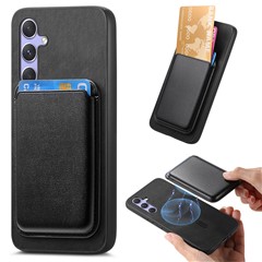 B2 For Samsung Galaxy A54 5G Magnetic Case Card Holder PU Leather+TPU Phone Cover - Black