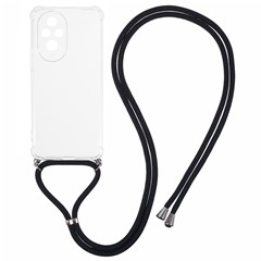 For Honor 200 5G Clear Case Drop Protection Soft TPU Phone Cover with Lanyard