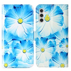 For Samsung Galaxy A55 5G Case Leather Card Slots Viewing Stand Phone Cover Pattern Printed - Orchid