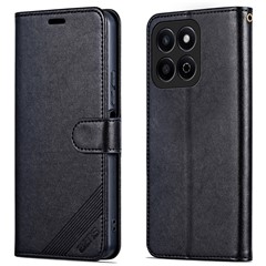 AZNS For Honor Play 60 Plus 5G Stand Case Protective PU Leather Wallet Phone Cover - Black