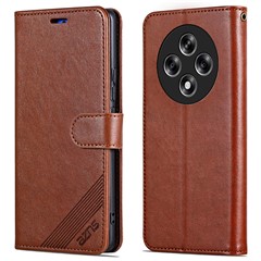 AZNS For Oppo A3 5G Wallet Case Shockproof PU Leather Stand Phone Cover - Brown