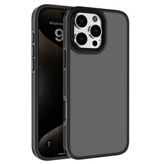 C1 Series For iPhone 16 Pro Case TPU+PC Anti Fingerprint Matte Phone Cover Skin Touch - Black