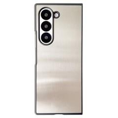 For Samsung Galaxy Z Fold6 5G Case Anti-Drop Stainless Steel + PC Protective Phone Cover - Silver