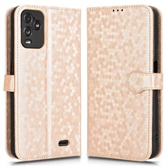 For BLU View 5 Pro Wallet Case Dot Pattern Imprint PU Leather Phone Cover - Rose Gold