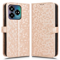 For ZTE Axon 60 Lite / Blade V60 Vita Case PU Leather Wallet Phone Cover Dot Pattern Imprint - Rose Gold