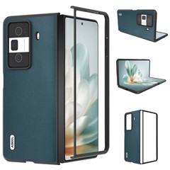 ABEEL For Honor Magic Vs3 5G Case Genuine Cow Leather Coated Hard PC Phone Cover - Green