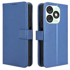 For itel A50 Case Diamond Texture PU Leather Phone Cover - Blue