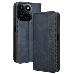For Honor 200 Smart 5G / Play 60 Plus 5G / Play 9T / X7c 4G Phone Case Retro Stand Leather Wallet Cover - Blue