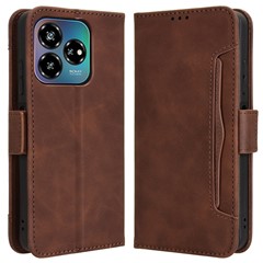 For ZTE Axon 60 Lite / Blade V60 Vita Wallet Case Leather Phone Cover with Multiple Card Slots - Brown
