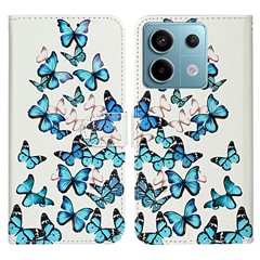 For Xiaomi Redmi Note 13 5G Case Pattern Print Design Flip Wallet Leather Phone Cover - Blue Butterfly