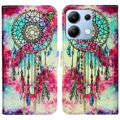 For Xiaomi Redmi Note 13 4G Case Pattern PU Leather Shockproof Flip Phone Cover - Dream Catcher