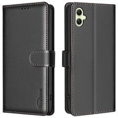 BINFEN COLOR BF32 For Samsung Galaxy A06 4G Case PU Leather Litchi Texture Phone Cover - Black