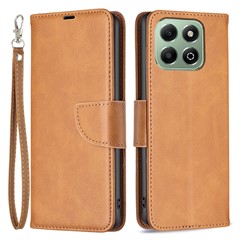 For Honor X6b 4G Case Solid Color PU Leather Wallet Stand Phone Cover - Yellow