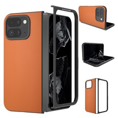 For Google Pixel 9 Pro Fold 5G Case Anti-Scratch PU Leather Coated PC Phone Cover - Orange