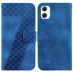 For Samsung Galaxy A06 4G Stand Case 7-Shaped Pattern Imprint Leather Phone Cover - Blue