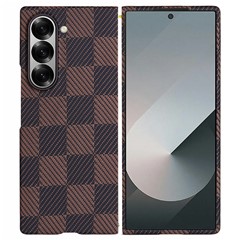 For Samsung Galaxy Z Fold6 5G Magnetic Case Chessboard Pattern Aramid Fiber Phone Cover