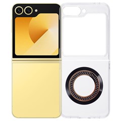 For Samsung Galaxy Z Flip7 FE 5G / Z Flip6 5G Magnetic Case Shockproof PC Phone Cover Rhinestone Decor - Black