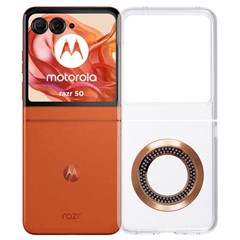 For Motorola Razr 60 / Razr 50 5G Magnetic Case Shockproof PC Phone Cover Rhinestone Decor - Gold