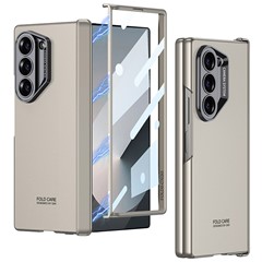 GKK For Samsung Galaxy Z Fold6 5G Case Magnetic Hinge Protector PC Phone Cover with Screen Film - Titanium Grey