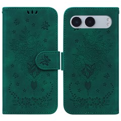 For OnePlus Nord 4 Case PU Leather Wallet Phone Cover Butterfly Flower Imprint - Green