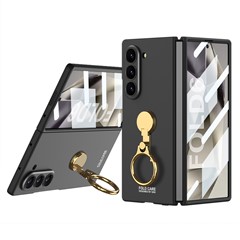 GKK For Samsung Galaxy Z Fold6 5G Case Hard PC Shockproof Phone Cover with Screen Film - Black