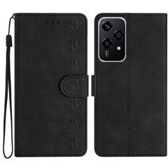 For Honor 200 Lite Case Imprinted Butterfly Leather Wallet Phone Cover - Black