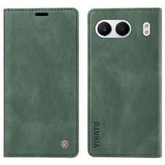 YIKATU YK-004 For OnePlus Nord 4 Case Leather Skin-Touch Phone Cover Magnetic Auto-Absorbed - Green